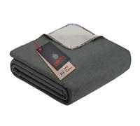 Coperta Ibena Sorrento double face, Grigio/Argento - 220 x 240 cm