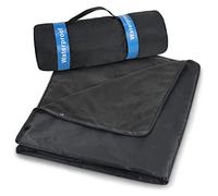 Coperta impermeabile in pile, coperta da campeggio all'aperto, coperta di viaggio calda antivento, portatile per stadio, picnic, eventi sportivi, campeggio, yoga, spiaggia, 200 x 140 cm, nero