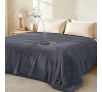 Coperta impermeabile per animali domestici, a prova di liquidi, per divano, letto, divano, reversibile, in pile Sherpa, protezione per cani di taglia piccola, media e grande, grigio scuro, taglia XL