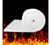 Coperta in fibra di ceramica, isolamento ignifugo, nominale a 1315°C, dimensioni 120 x 60 cm, spessore 2,5 cm, resistenza alle alte temperature per forni da pizza, forni, forghe, tubi