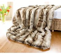 Coperta in finta pelliccia 'Lupo' grigio/marrone 150 x 200 cm