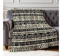 Coperta in Flanella 130 x 150 cm Trame geometriche astratte Coperta Morbida e Soffice per Divano e Camera da Letto, Plaid Decorativo in Microfibra