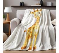 Coperta in Flanella 150 x 200 cm Giraffa ad acquerello Plaid Microfibra Morbido per Divano Letto, Coperta Decorativa Idea Regalo