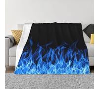 Coperta in flanella blu con fiamma, multi dimensione, stile orizzontale, coperta in peluche per divano