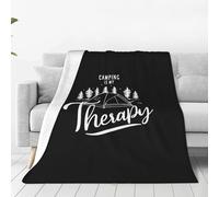 Coperta in Flanella Camping Is My Therapy Coperta da Tiro Resistente Coperte da Lancio Morbida Copriletto Regalo per Divano Famiglia S