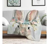 Coperta in flanella con corona floreale di coniglio di Beatrix Potter, morbida, calda e accogliente coperta decorativa per divano, viaggio, campeggio, letto, sedia 40x50 pollici