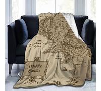 Coperta in flanella con mappa della Terra di Mezzo, per tutte le stagioni, per condizionatore d'aria, super morbida, in pile felpato, per casa, letto, divano, viaggio, 203,2 x 152,4 cm