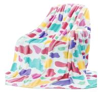 Coperta in flanella con motivo per rilassarsi all'aperto e per uso in ufficio, morbida coperta in poliestere per calore sotto aria condizionata, copertura comfort multiuso (B-127 x 152,4 cm)