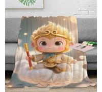 Coperta in Flanella, Con Motivo SunWuKong, Morbida E Calda, 3D, Per Divano E Adulti, Stile The Scimmia King, 40x50inch(100x130cm)