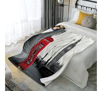 Coperta In Flanella Con Stampa Big Ben Londra,Per Letto, Divano, Viaggio, 270 G/M², Super Morbida, Pelosa, Con Stampa Di Città Architettura, Per Adulti, 220 × 240 cm
