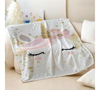 Coperta in flanella con stampa unicorno, super morbida e accogliente, per camera di bambini e ragazze, coperta calda a tema sogno mistico (01, 130 x 150 cm)