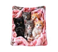 Coperta in Flanella Coperta Morbida per Lettura e Riposo con Stampa Gattino | Plaid per per Adolescenti Bambini Casa Soggiorno Camera da Letto Cameretta Divano, Letto, Sedia Serata Film 100×150cm