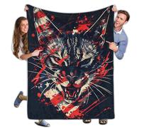 Coperta in Flanella Devon Rex with The American Flag Copriletto Flanella Accogliente Copriletto Morbida Coperta da Tiro per Regalo Poltrona Divano 125X150Cm