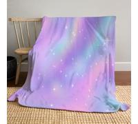 Coperta in flanella morbida Romantico Sognante, Coperta Stampa Cielo Stellato Stelle Durevole e Caldo, Copertas Rosa per Tutte le Stagioni, per letto divano poltrona ufficio campeggio 200x220 cm