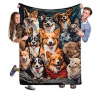 Coperta in Flanella Pembroke Welsh Corgis Coperte da Tiro Calda Copriletto Flanella Resistente Coperta da Tiro per Poltrona Compleanno Divano 125X150Cm