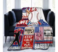 Coperta in flanella per amanti della squadra di baseball, leggera e morbida, da viaggio, per divano letto, per tutte le stagioni, 60"x50"