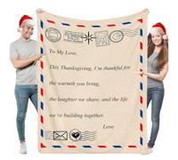 Coperta in flanella personalizzata per posta aerea, regalo d'amore personalizzato per figlia, figlio, coperta con lettere scritte a mano