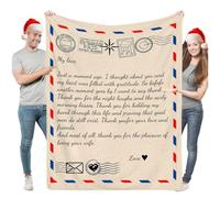 Coperta in flanella personalizzata - regalo d'amore personalizzato per figlia, figlio - coperta con lettere scritte a mano - posta aerea