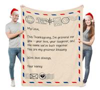 Coperta in flanella personalizzata - regalo d'amore personalizzato per marito, moglie - coperta con lettere scritte a mano - posta aerea
