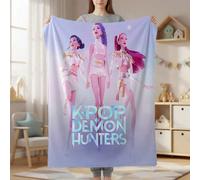 Coperta in flanella stile trio di cacciatori di demoni K-POP Natale 2025 - Comfort per tutte le stagioni, coperta stampata multifunzione, adatta per divano, letto, ufficio e decorazione domestica, reg