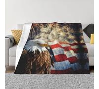 Coperta in flanella ultra morbida in microfibra di lusso, per tutte le stagioni, calda con stampa di aquila di fuoco, per letto, divano e viaggio