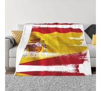 Coperta in flanella ultra morbida in microfibra di lusso, per tutte le stagioni, calda stampa bandiera della Spagna per biancheria da letto, divano e viaggio