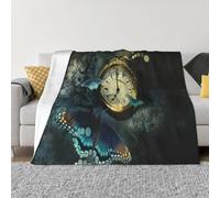 Coperta in flanella ultra morbida in microfibra di lusso, per tutte le stagioni, con stampa di farfalle, per biancheria da letto, divano e viaggio