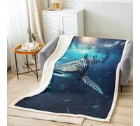 Coperta in Flanella Whale Shark Marine Copriletto Flanella Resistente Coperte da Lancio Accogliente Copriletto Regalo Perfamiglia Poltrona M
