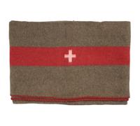 MFH Coperta in lana svizzera, 200 x 150 cm, per cavalli, da campeggio, da esercito svizzero, marrone, Mid-century