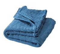 Coperta in lana per neonati e bambini, 100% lana merino biologica, morbida e calda, 80 x 100 cm, sostenibile e equa, con motivo ayour, ideale per neonati, Made in Germany, colore: blu tortora