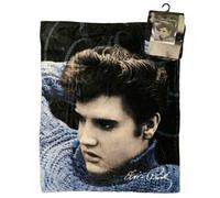 Coperta In Maglia Blu Di Elvis Presley, 50" X 60"