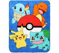 Coperta in micro Raschel NORTHWEST Pokemon Friends Evolve Pikachu Charmander Bulbasaur Squirtle 48"""" x 60""""