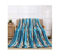 Coperta in microfibra super morbida e ultra confortevole All American Collection, per divano, camera da letto, soggiorno (King Beverly Blue South