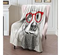 Coperta in Peluche Dog Basset Hound with Winter Retro Hipster Animals Poster Wildlife Wool Beauty Fashion Funny Puppy Blanket Durevole Copriletto Morbida Coperta di Flanella per Ufficio M