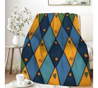 Coperta in Peluche Harlequin Geometric Diamond And Copriletto Elegante Coperte Durevole Blanket per Divano Tutte Le Stagioni Ufficio M