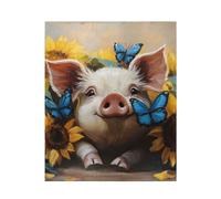 Coperta in Peluche Pigs Cute Sunflower Coperta di Flanella Elegante Blanket Confortevole Coperte per Divano Ufficio Camera da Letto S