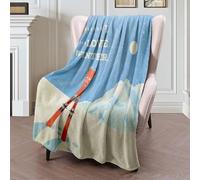 Coperta in Peluche Retro Winter Action Landscape Peak Vintage Skies with Sports January Recreation Parks Outdoor Day Copriletto Durevole Blanket Morbida Coperte per Ufficio Divano S