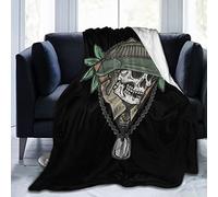 Coperta in Peluche Skull And Bones Veterans Copriletto Elegante Coperte Durevole Blanket per Divano Camera da Letto Ufficio M