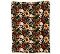 Coperta in Peluche Spooky Skull Coperte Morbido Blanket Durevole Coperta di Flanella per Divano Quattro Stagioni Ufficio L