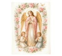 Coperta in pile - 130 x 150 cm morbida coperta in pile cattolico Virgin Mary, copriletto per, divano, camera da, soggiorno, ufficio, appartamento, bambini e adulti, inaugurazione della