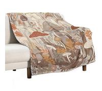 Coperta in pile a forma di fungo, motivo colorato con stampa botanica di piante in stile cartone animato, per tutte le stagioni, morbida e calda, in micropeluche, leggera, termica, per divano, letto