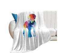 Coperta in Pile Beagle Dog Silhouette Colorful Ink Coperta in Pile Invernale Morbida Multifunzionale Copridivano, per Seggiolino Auto, Picnic, Campeggio, 150x200cm