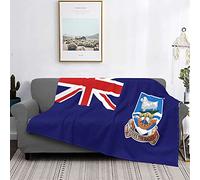 Coperta in pile con bandiera delle Isole Falkland, calda e morbida coperta, antistatica, spessa e sfocata, coperta da letto di lusso per divano, letto, divano, ultra lussuosa, calda e accogliente pe