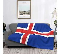 Coperta in pile con bandiera dell'Islanda, calda e morbida coperta, antistatica, spessa e sfocata, coperta da letto di lusso per divano, letto, divano, ultra lussuosa, calda e accogliente per tutte