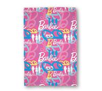 Coperta in pile con licenza ufficiale Barbie, design con logo rosa, design senza scatola, calda e super morbida al tatto, perfetta per casa, camera da letto, viaggi, pigiama party e campeggio