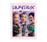 Coperta in pile con licenza ufficiale K Pop Demon Hunters | Pile super morbido e caldo con retro in sherpa | Design Pink Ready | Perfetta per la casa, i pigiama party e il campeggio | 120 x 150 cm