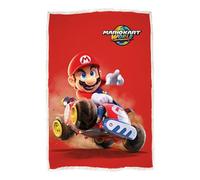 Coperta in pile con licenza ufficiale Nintendo | Pile super morbido e caldo con retro in sherpa | Design a pois rossi | Perfetta per casa, pigiama party e campeggio | 120 x 150 cm