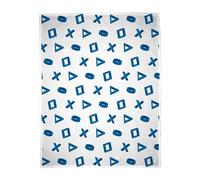 Coperta in pile con licenza ufficiale PlayStation, design controller bianco e blu, super morbida e calda, perfetta per camere da letto per adolescenti, campeggio e pigiama party, dimensioni 100 x 150