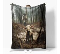 Coperta in pile con stampa di Gesù e agnello con Gesù Salva Lost Lamb morbida leggera Dio Fede Estetica Accogliente Calda Soggiorno Divano Decor Retro Cristo Regali s ch Coperte