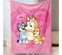Coperta in pile di Bluey - La scelta migliore per la decorazione della stanza, super morbida, leggera, con stampa a cartoni animati, perfetta per l'uso domestico, adatta come regalo quotidiano o per i
